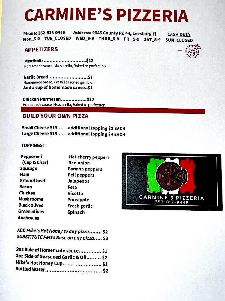 Carmine's Pizzeria Menu image 2